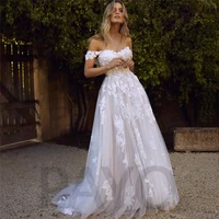 vintage wedding dress off the shoulder exquisite appliques tulle elegant sweetheart mopping gown vestido de novia for women