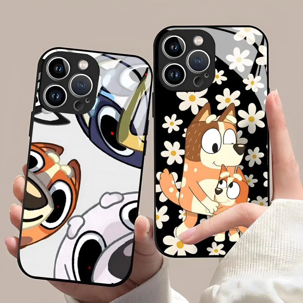 Фото Чехол для телефона с мультяшным аниме-дизайном Blueys-S для iPhone 17, 16, 15, 14, 13, 12 Pro Max, XR, Air Plus, черный, серебристый, жесткий чехол-накладка №1