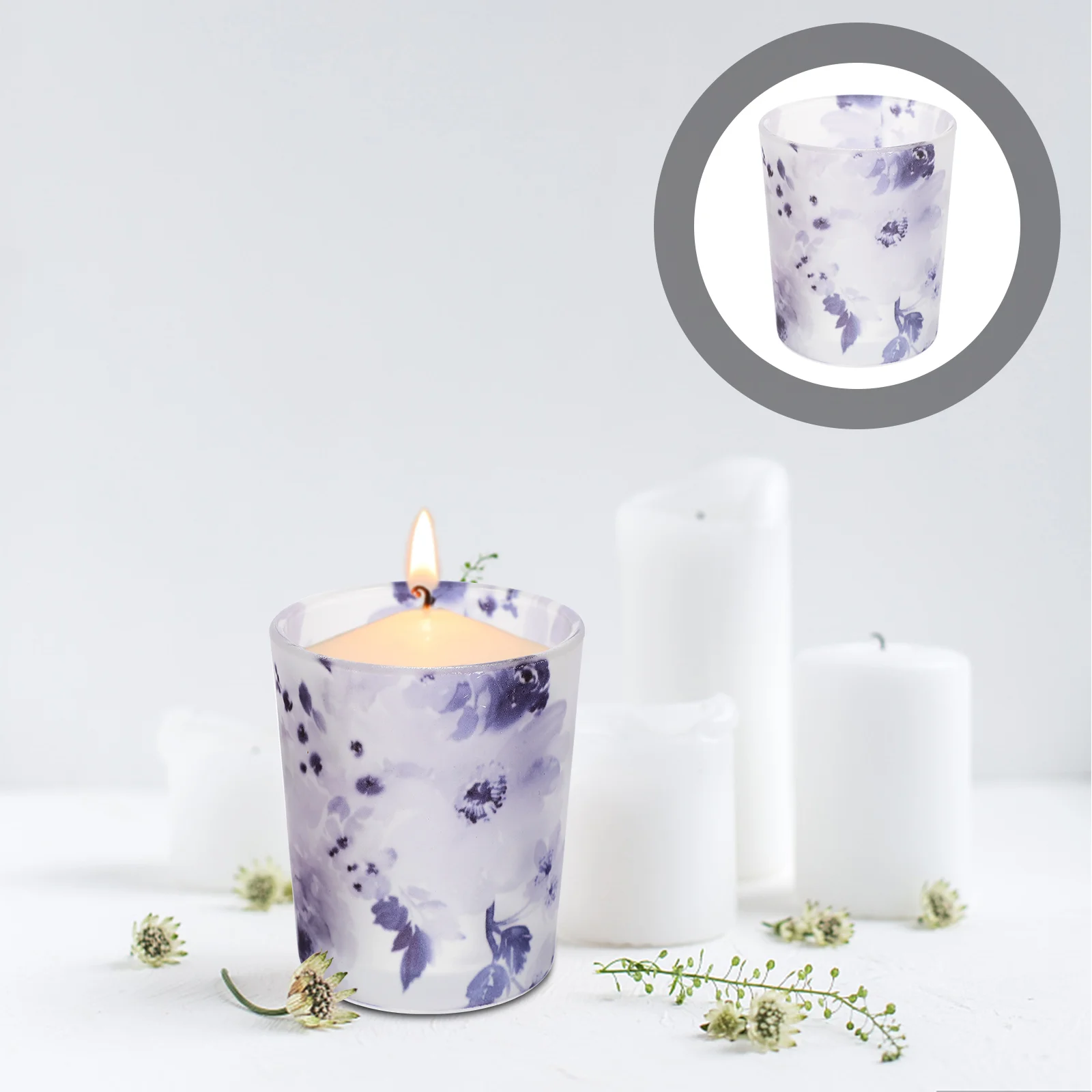 

2 pcs Decorative Glass Holder Tea Light Stand Holder for Decoration