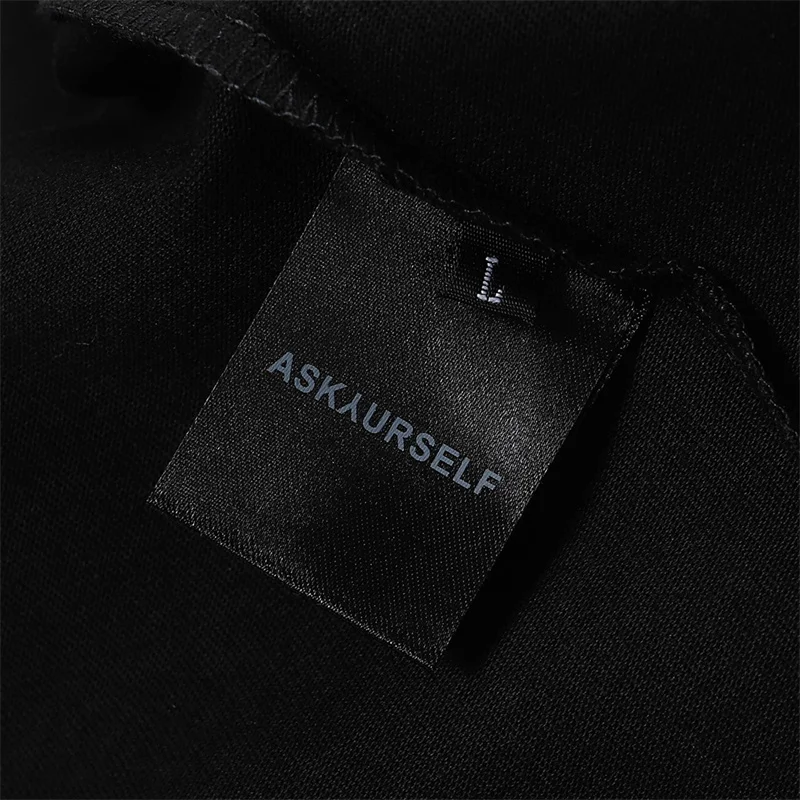 Футболка Askyurself с принтом на санскрите свободный черный топ коротким рукавом для