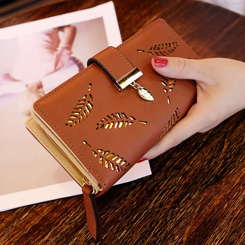 Женский кошелек из искусственной кожи Дамский удлиненный бумажник с золотыми