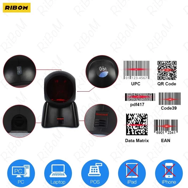 

2022 For Honeywell Metrologic Orbit MK7120 MS7120 7120 Omnidirectional Laser Barcode Scanner For Business USB Port seemagic