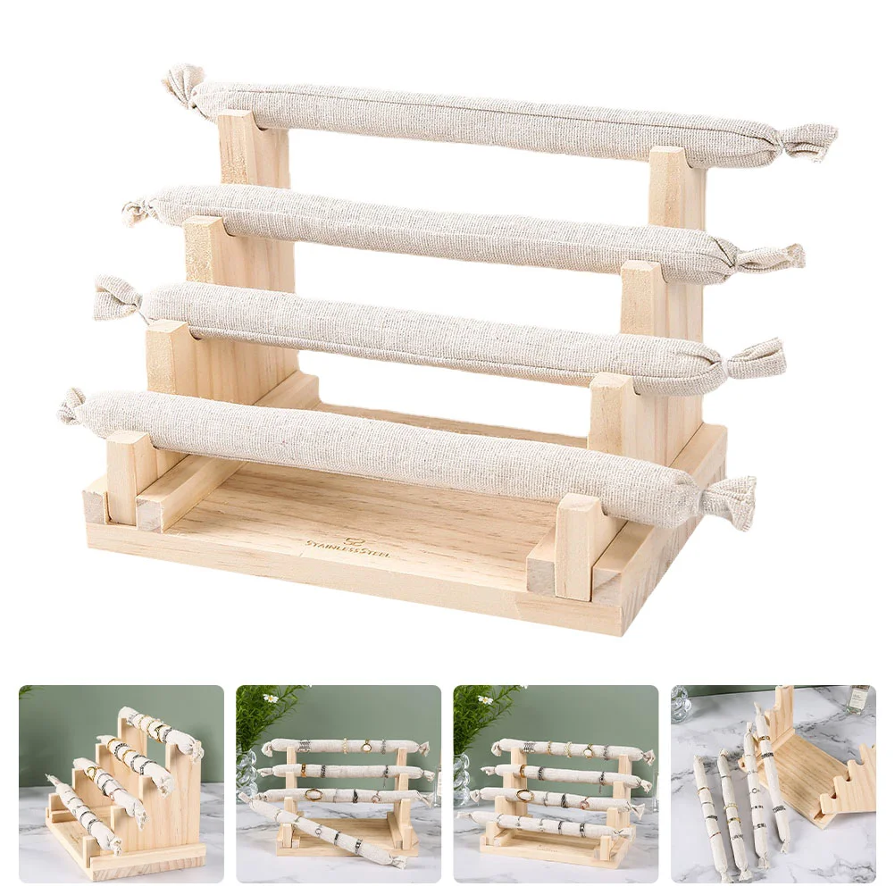 

Четырехъярусная витрина для колец стойка для ювелирных изделий многоуровневый органайзер для колец