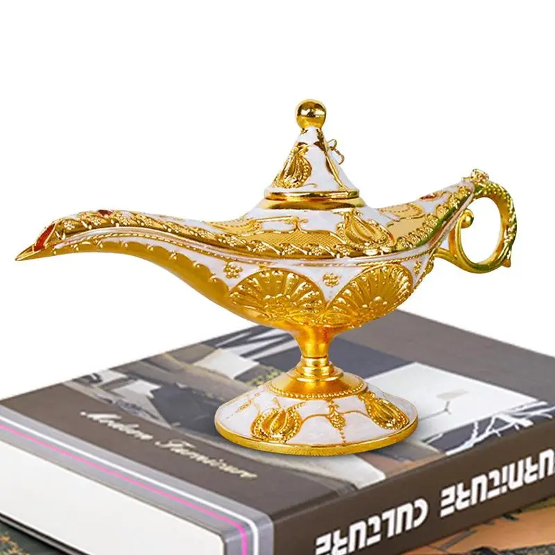 

Classical Aladdin Magical Lamp Retro Ornament Wishing Lamp Safe To Use Tabletop Decor Tool With Good Meaning For Home Party And