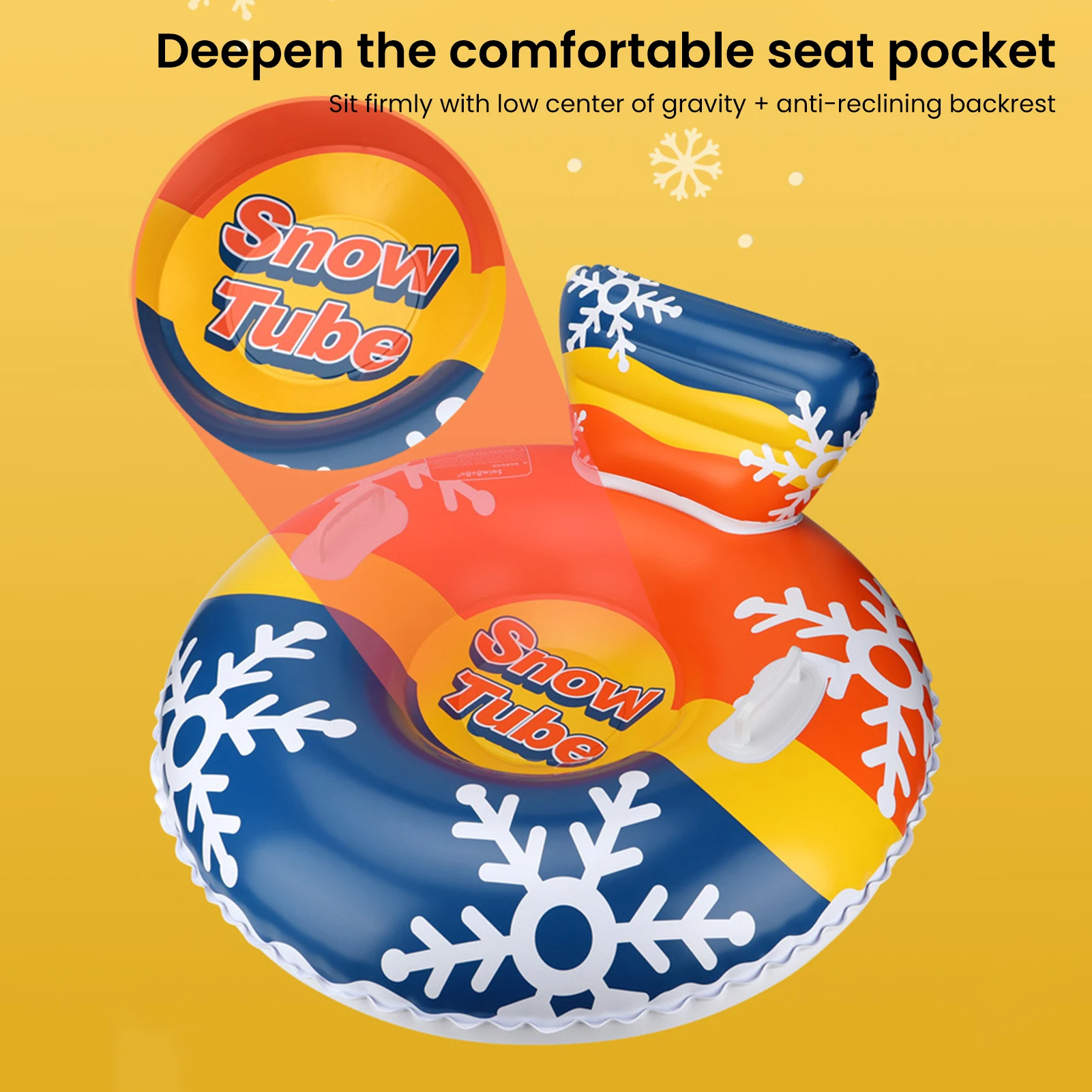 

Snow Supplies Drag Ring Inflatable Sled Toboggan Skis for Christmas New Year Gift