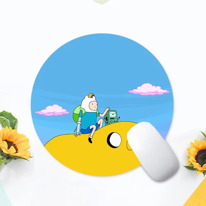 Маленький круглый Офисный Компьютерный коврик Adventure Time настольная клавиатура