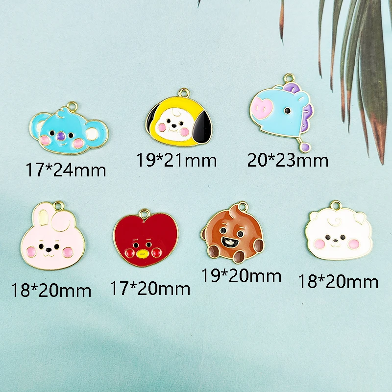 2 шт./компл. милые эмалевые Подвески в виде мультяшных кроликов подвески для