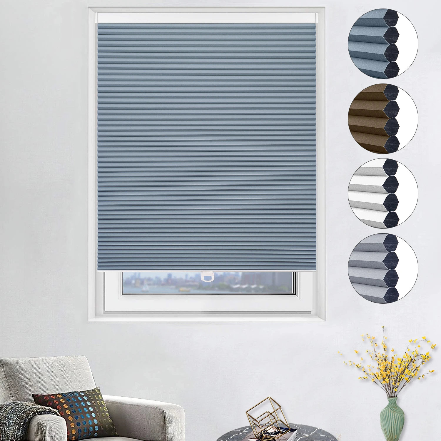 

Custom Cellular Shades Cordless Blackout Honeycomb Blinds Fabric Window Shades Top Down Bottom Up Light Filtering Blind For Home