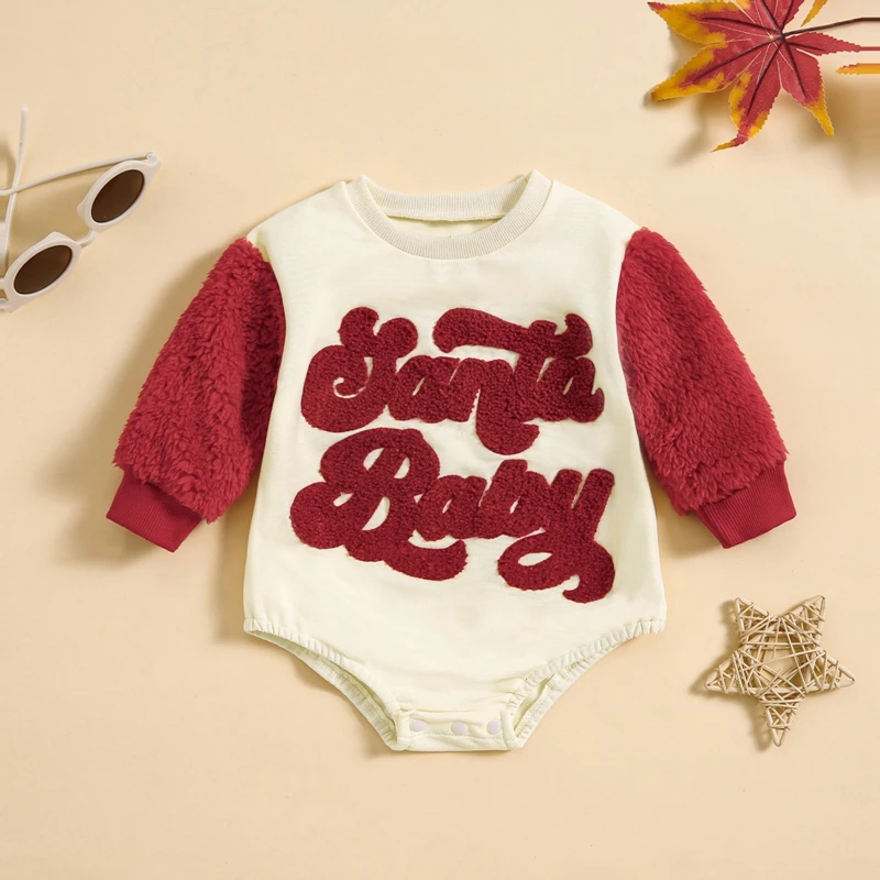 

Детский пушистый комбинезон с длинным рукавом, с вышивкой