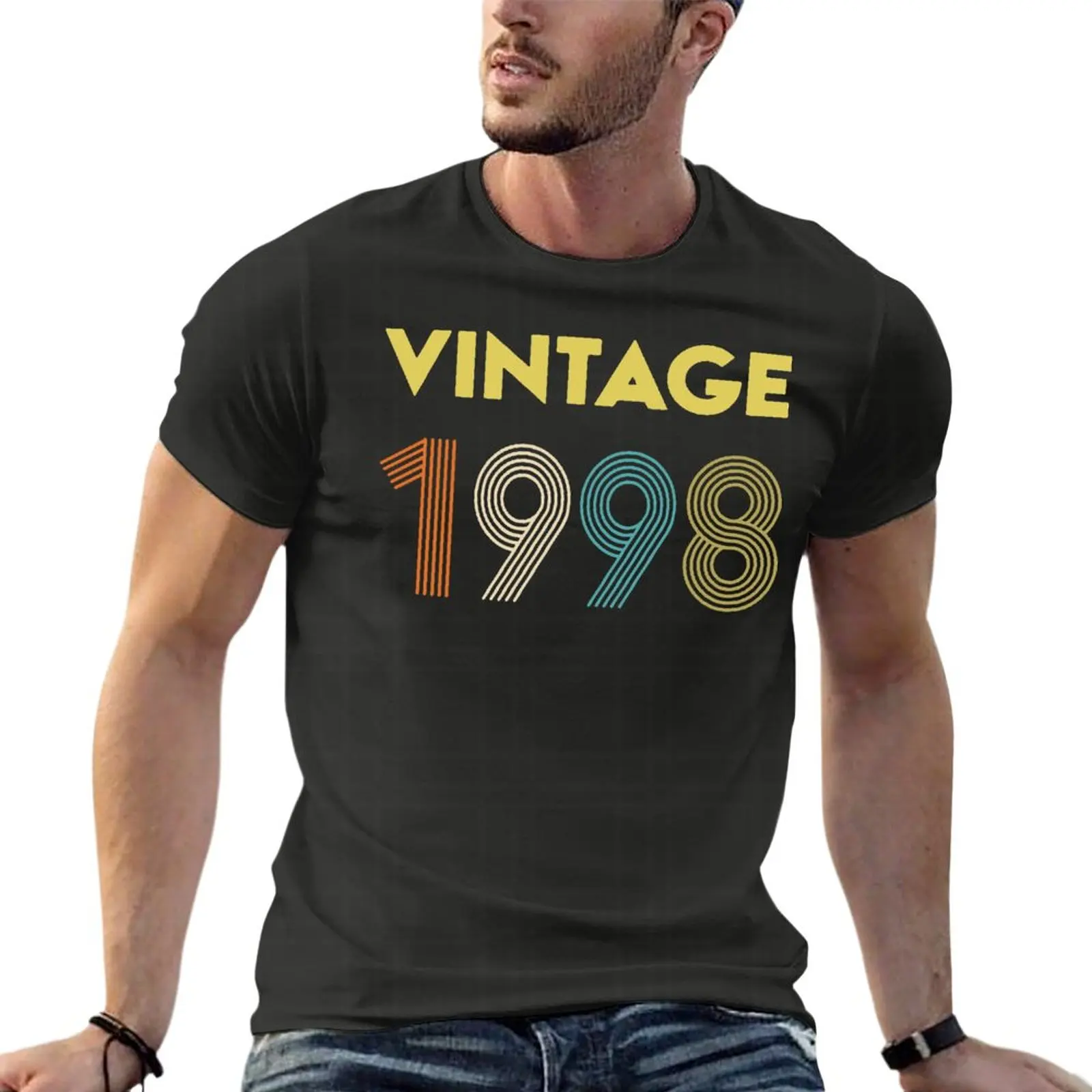 

Vintage 1998 Gift Father'S Day Oversize T-Shirt For Men'S Clothes Short Sleeve Streetwear Big Size Top Tee