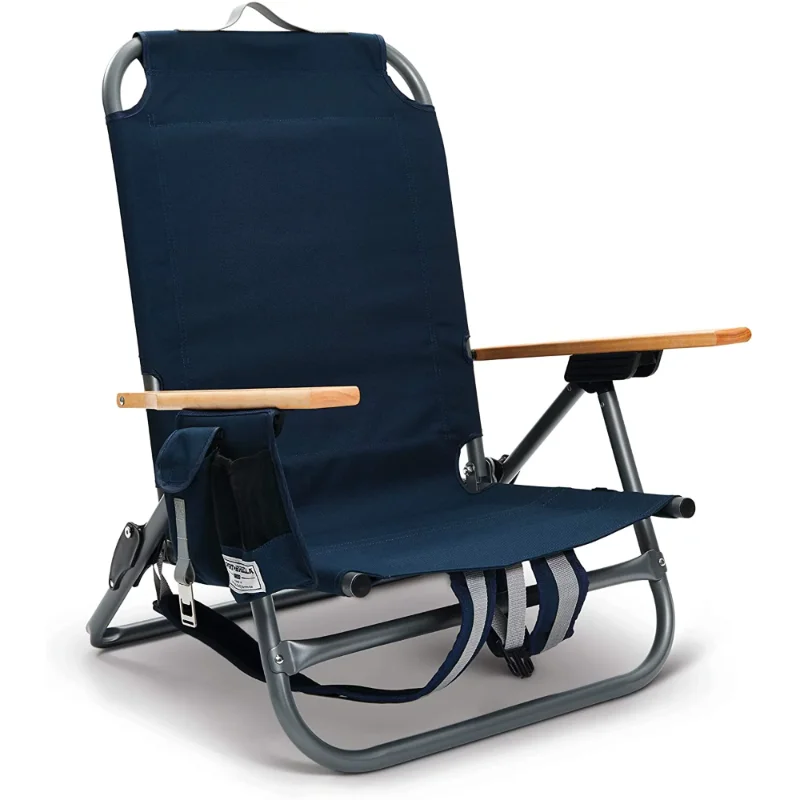 SunSoul Folding Light-Weight Blue Backpack Beach Chair,Adjustable, Folding,7.5 Lb,18.00 X 24.61 X 35.00 Inches