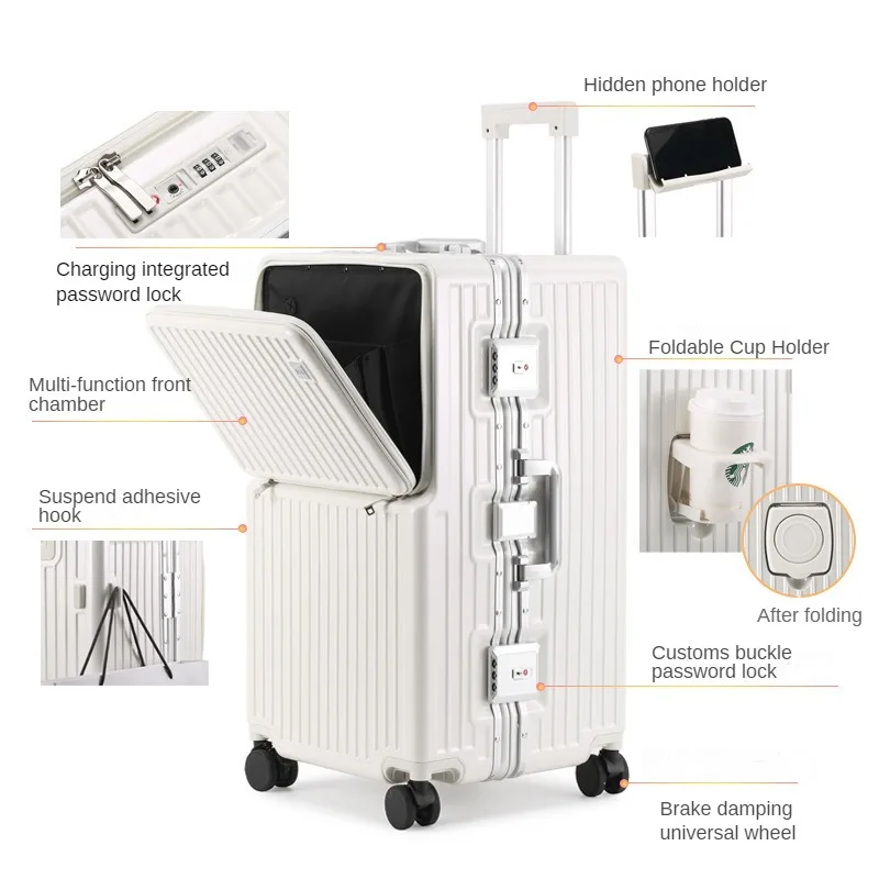 Чехол с открытой передней крышкой и алюминиевой рамкой для багажа большой размер