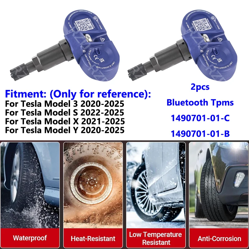 

1/2/4 шт. 1490701-01-C новый датчик TPMS Bluetooth датчик давления в шинах для Tesla Model 3 Y S X 1490701-01-B 149070101B 149070101C