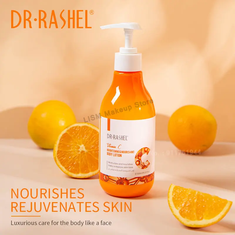 

DR.RASHEL Body Whitening Cream Vitamin C Body Lotion Brightening Nourishing Moisturizing Smooth Skin Lightening Cream 300ml