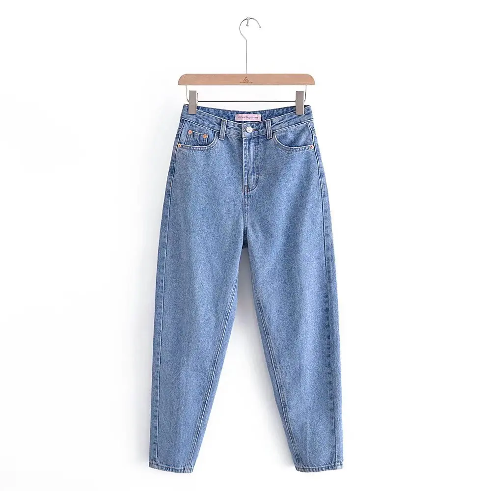 2022 Spring and Summer Women's New Casual Fashion All-match Back Patchwork Solid Color Jeans Women