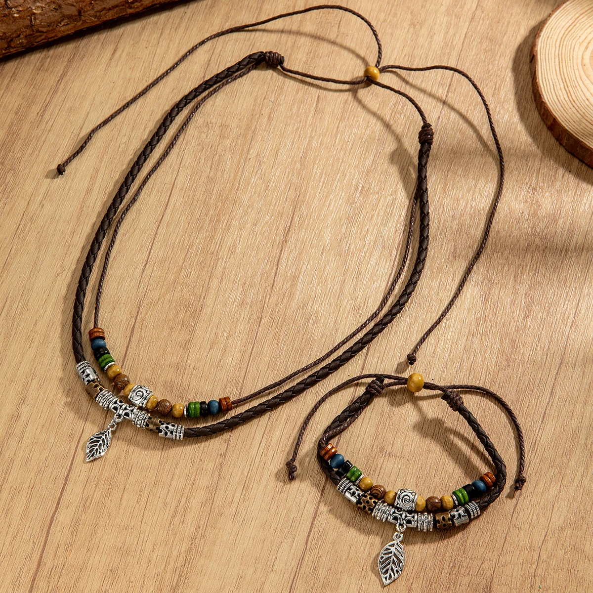 1 воротник + Бразильский богемный цветной Деревянный чехол с двойной крышкой для