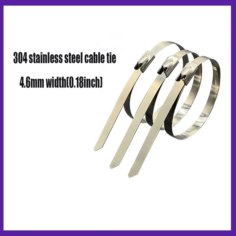 Хомуты из нержавеющей стали 4,6, 50 шт., 304 мм, 63 дюйма, хомуты, самоблокирующиеся стальные хомуты, прочные хомуты, многофункциональные металлические хомуты