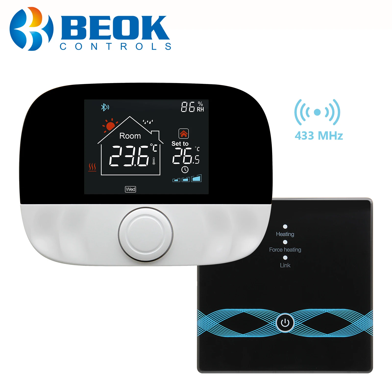

Beok WiFi RF Wireless Thermostat Tuya Smart Temperature Controller for Electric Floor Gas Boiler Heating Work with Alexa