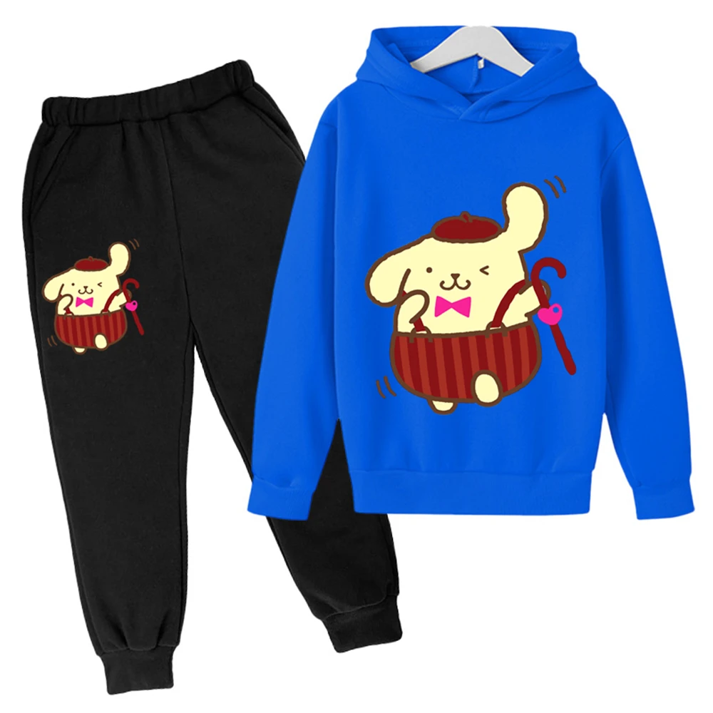 

2022 Pochacco Children cartoon print Spring/Fall Pochacco Pullover Cotton Hoodie For Boys And Girls Fashion Hoodie Long Pants Se