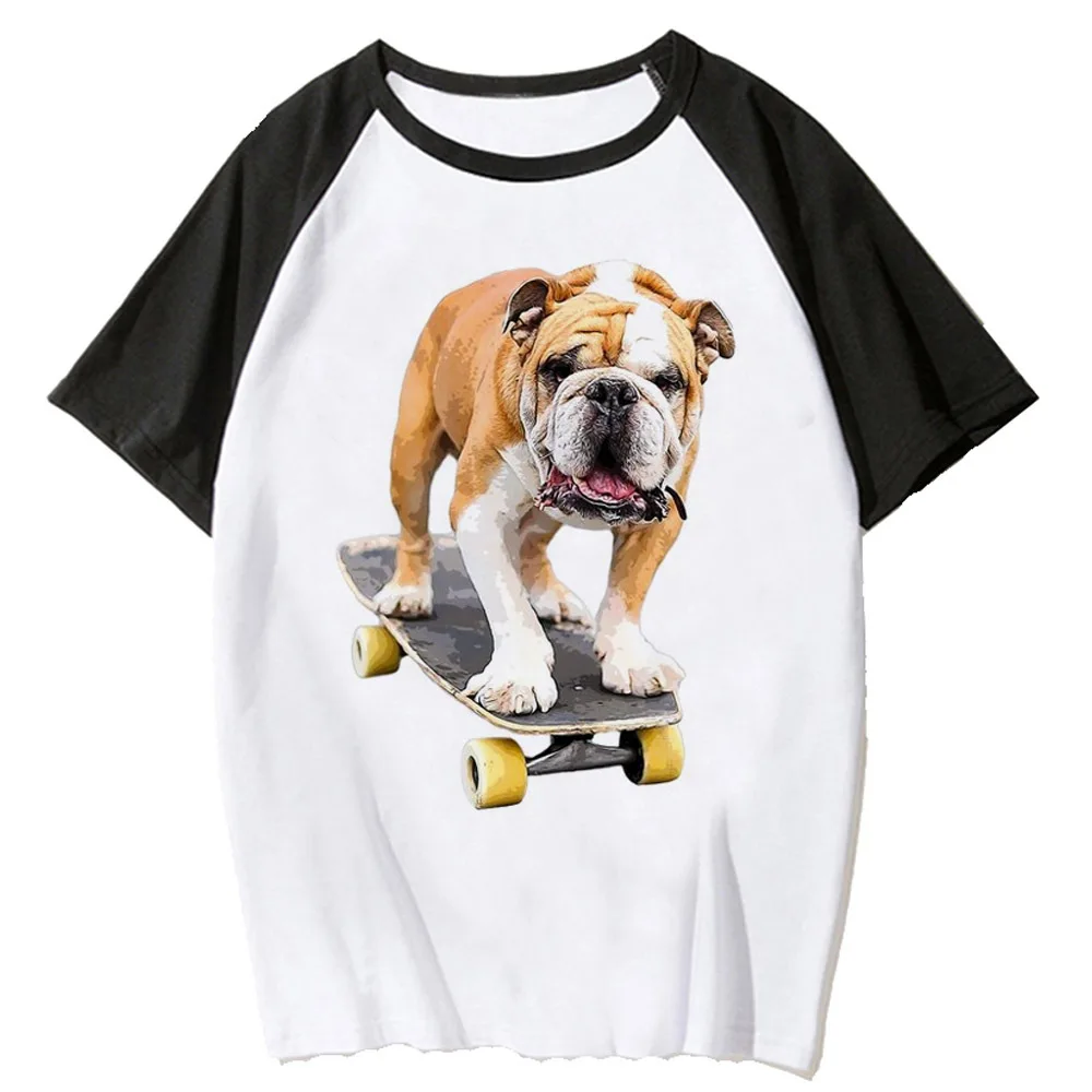 Футболка с бульдогом женская уличная одежда удобная модная футболка для девочек