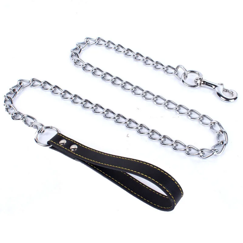 

With Chew Padded Handle Steel Chain Dog Metal Proof Chain Leash Leash Dogs Large For Leather Leash Chain Heavy Stainless Duty