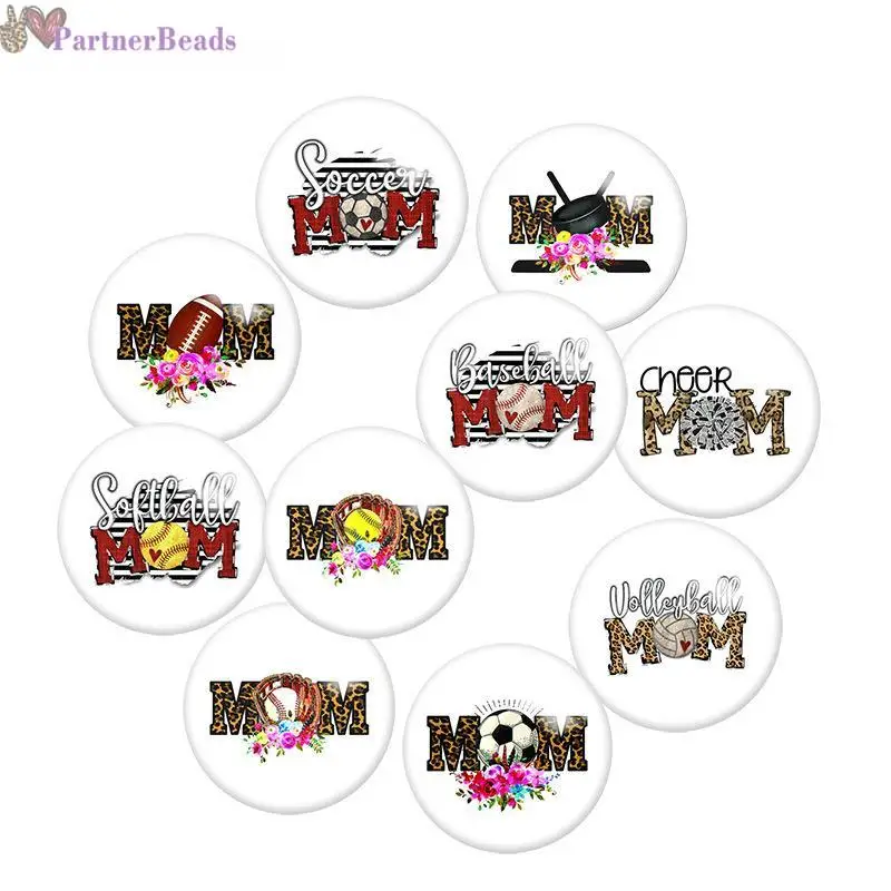 

MOM Round Photo Glass Cabochon Demo Flat Back Making Findings 20mm Snap Button N8221