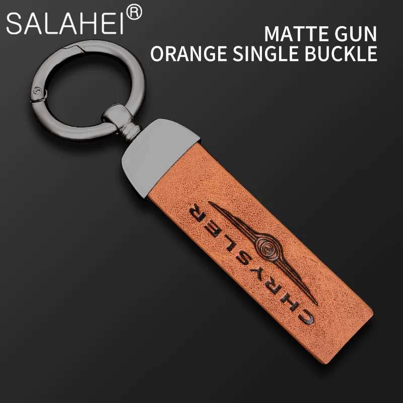 

Alloy Leather Car Styling Emblem Keychain Key Chain Rings For Chrysler Pacifica Ypsilon Delta 300C 300 Aspen 300M Accessories