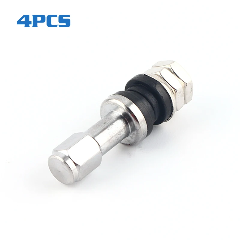 

4pc Universal Car Tire Valve TR43E/TR48E Bolt-in Car Tubeless Wheel Tire Valve Stem Dust Cap Cover Vehicle Metal Straight Mouth