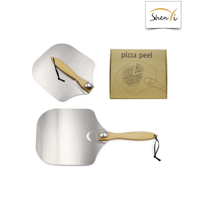 

Aluminum Metal Pizza Peel Pizza Spatula with Foldable Wood Handle Easy Storage for Baking and Slicing Homemade Pizza T21C