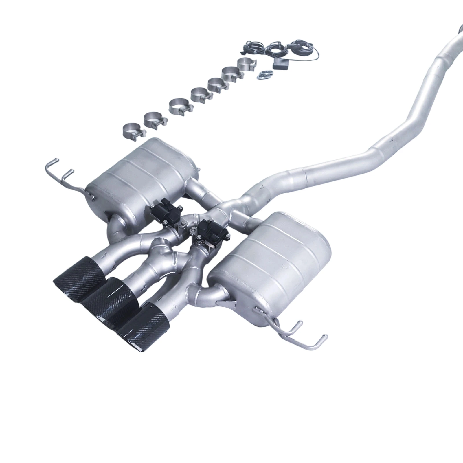 Фото Высокопроизводительная выхлопная система GFC catback из нержавеющей стали SUS304 с клапаном глушителя и 3 насадками. для Honda Civic TYPE R 2.0T 2017–2025 годов №3