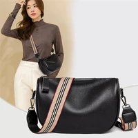 luxury brand wide shoulder strap handbags for women designer ladies bag chic genuine leather cowhide stylish crossbody bag