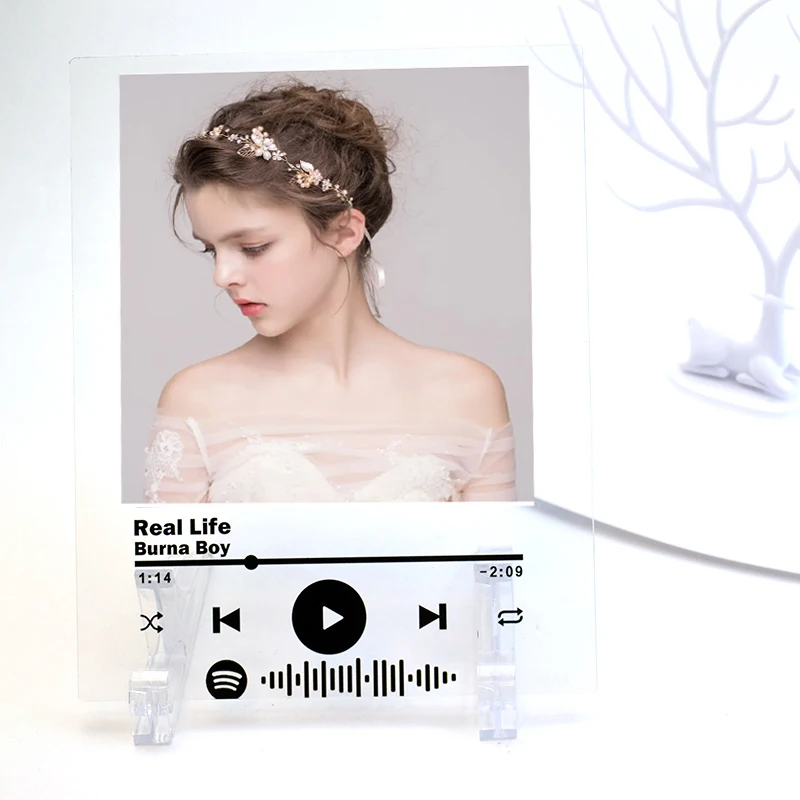 Customized Spotify Code Acrylic Music Board Custom Personal Photos Couple Photo Favorite Song Album Cover Photo Album Plaque