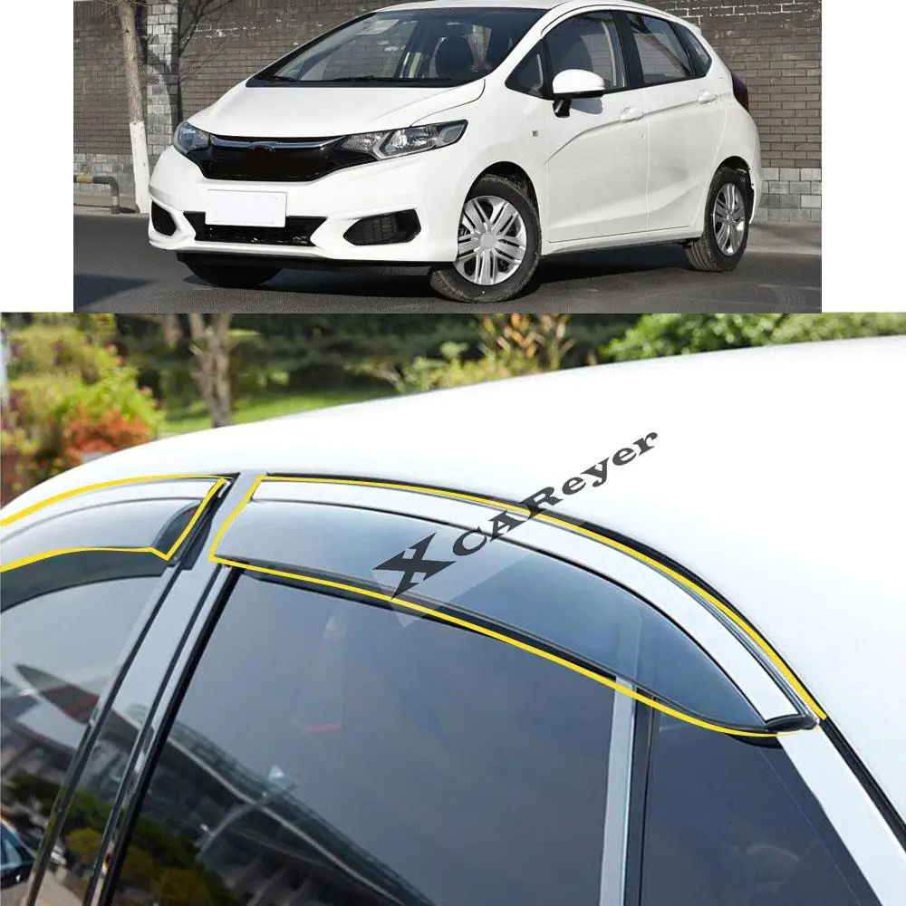 

For Honda Fit Jazz GK5 Hatchback 2014 2015 2016 2017 2018 2019 Car Sticker Plastic Window Glass Wind Visor Rain/Sun Guard Vent