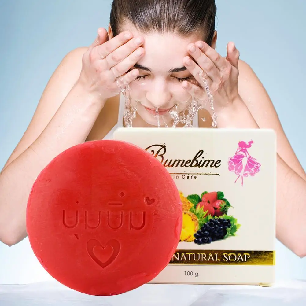 

Natural Handmade Whitening Soap Fruits Extract Whitening Reduce White Genuine Bumebime Mask Spot Thailand Bright G7F6 Dark F8O9