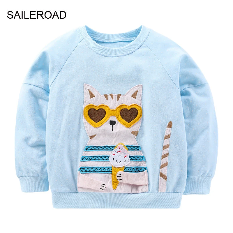 

SAILEROAD 2022 Autumn Boys 2-7 Years Clothes Cotton Outerwear Cartoon Cats Baby Tops Kids Toddler Luminous Hoodie Sweatshirts