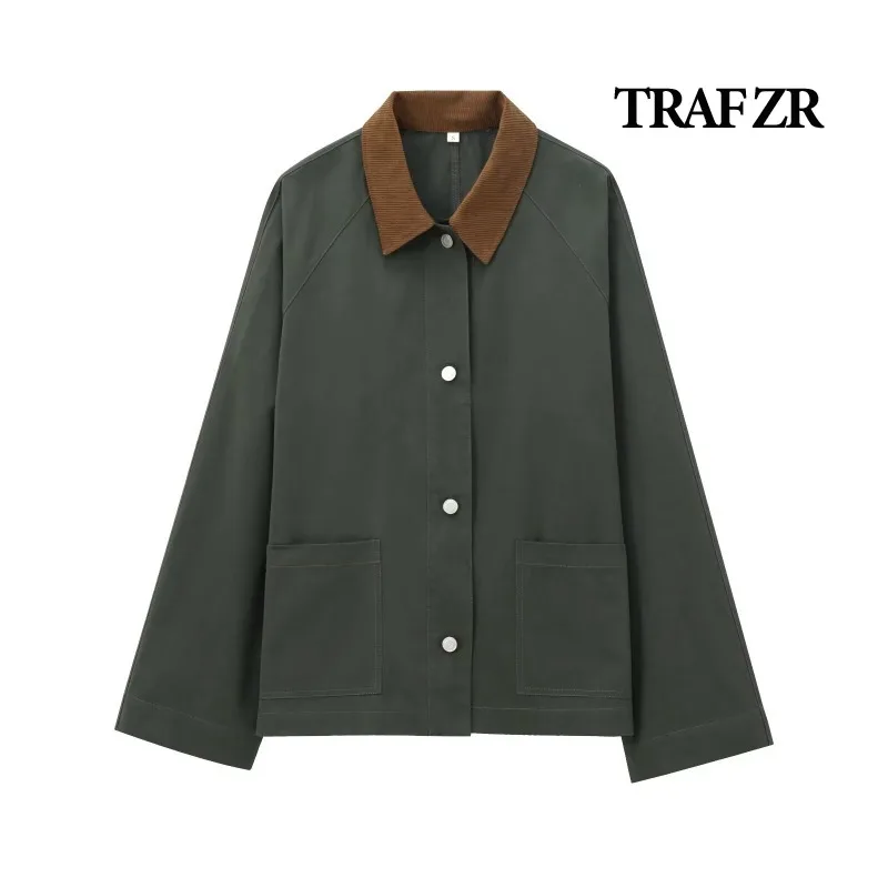 TRAF ZR Женские куртки Осенняя мода Свободные городские пальто Женское осеннее