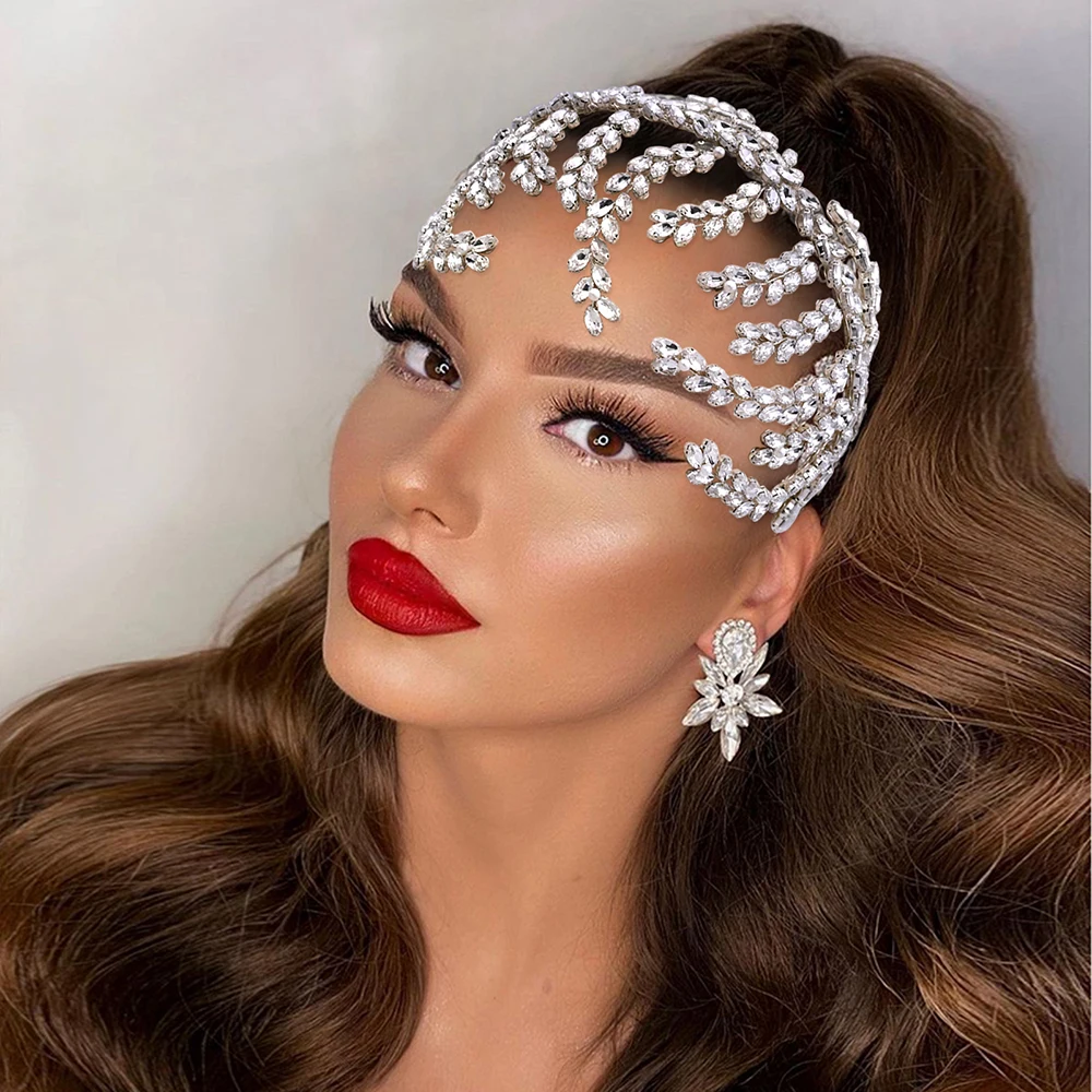 

Silver Gold Bride Headband Rhinestone Hair Jewelry for Women Tiaras Luxury Crystal Wedding Crown Diamond Bridal Headwear