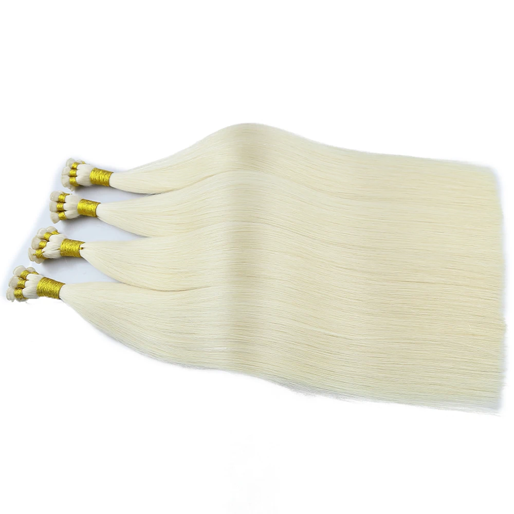 Toysww Virgin Russian Invisible Hand Tied Weft Hair Extension Thick End Weft Hair