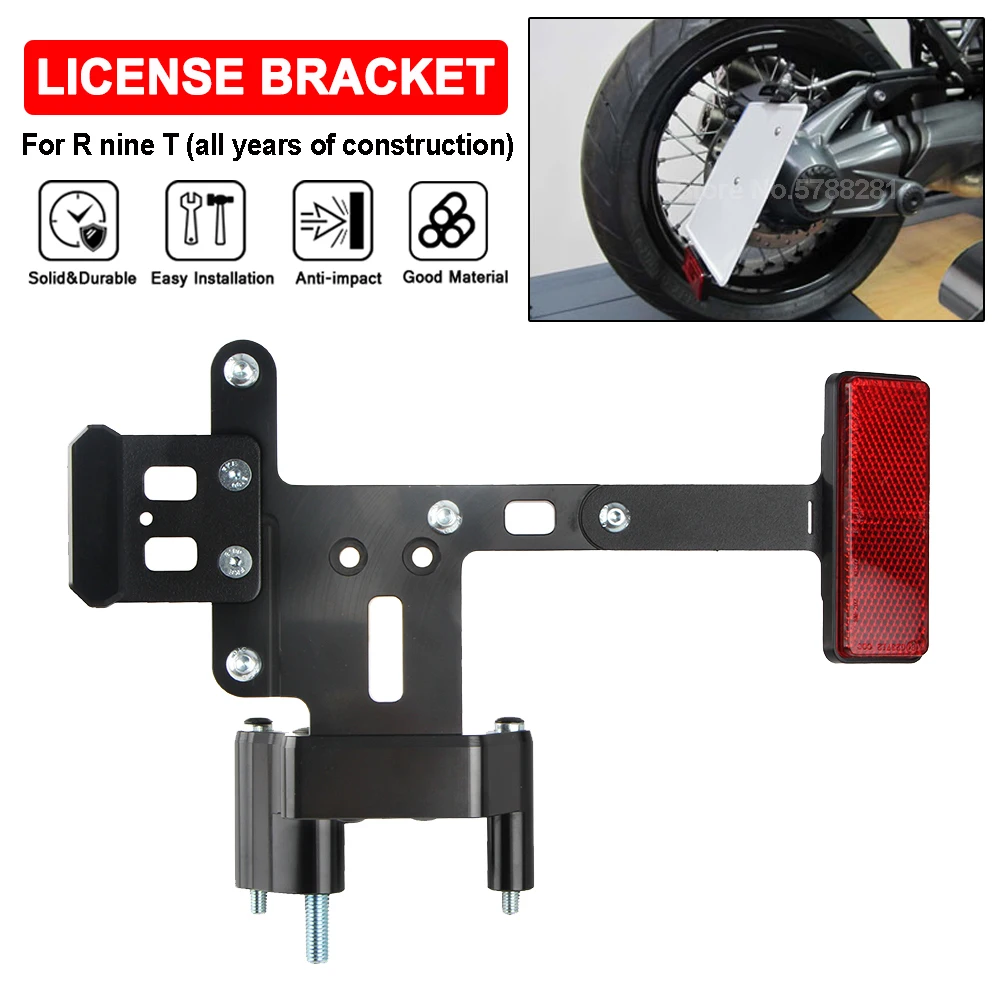 

Motorcycle Lateral License Plate Bracket With Reflector For BMW R nine T R9T Scrambler Pure Racer Urban G/S RNINET /5 All Years