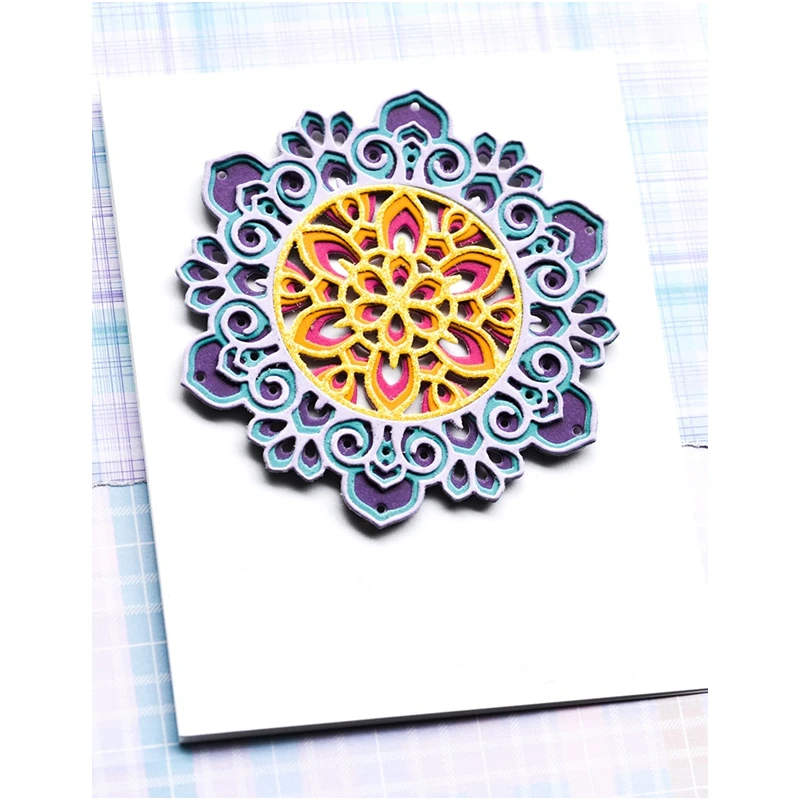 

2021 New Metal Cutting Dies Layering Coverplate Dies Scrapbooking For Paper Making Flower Pattern Embossing Card Craft Gift