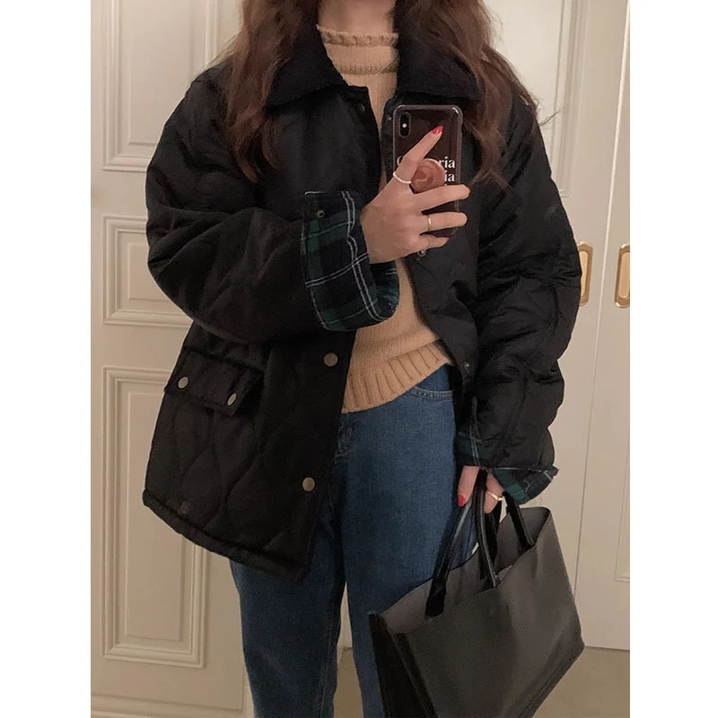 

Черная хлопковая куртка MEIS, повседневная хлопковая куртка, женская новая короткая Корейская зимняя куртка, утепленная хлопковая куртка, трендовая куртка, 2023