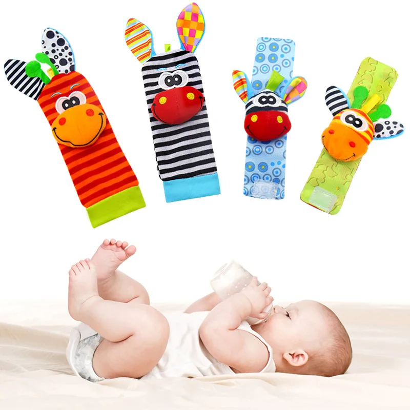 

Cute Stuffed Animals Baby Rattle Socks Plush Wrist Rattle Infant Baby Rattle Toys Games for Babies Rattle Baby Toys 0-12 Months