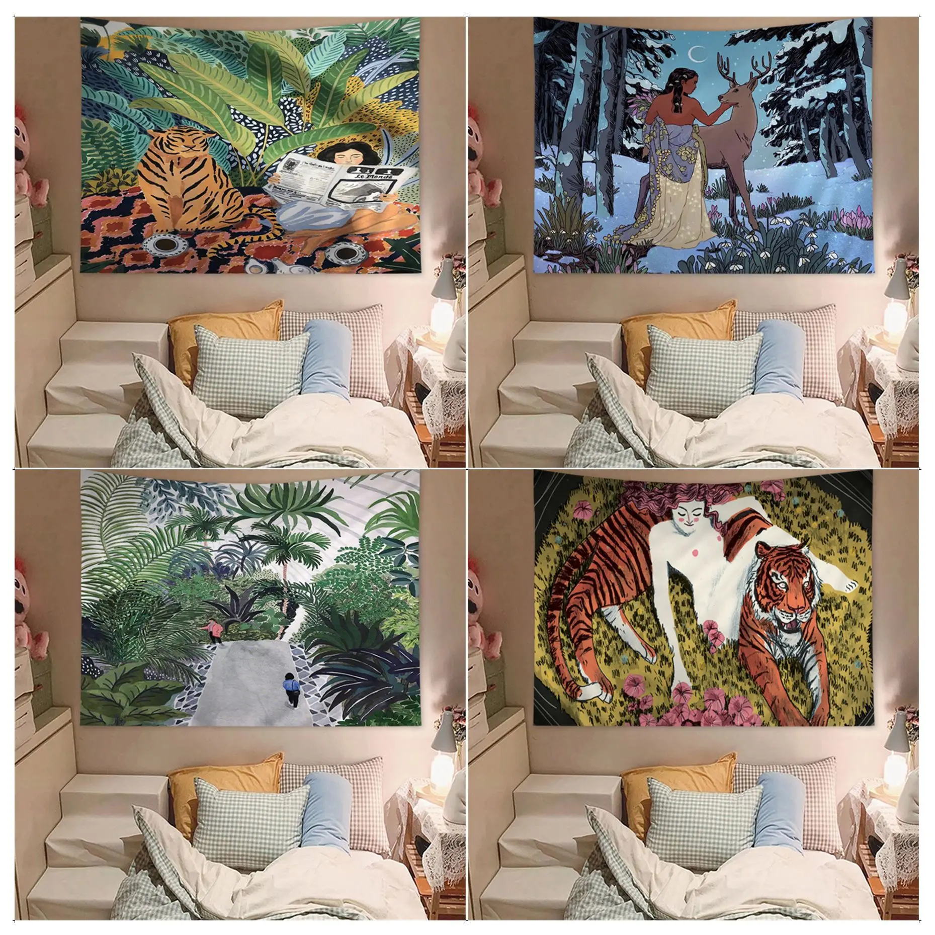 

Mystic Forest Chart Tapestry Cheap Hippie Wall Hanging Bohemian Wall Tapestries Mandala Japanese Tapestry