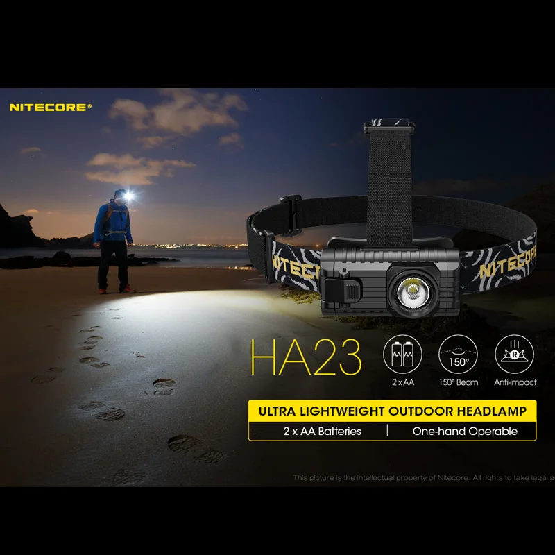 Налобный фонарь NITECORE HA23 250 лм перезаряжаемый налобный для улицы включает 2