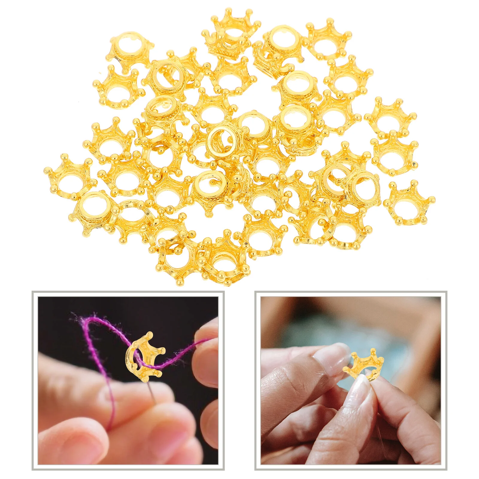 

60 шт. золотые бусины короны из сплава DIY очаровательные ювелирные изделия принцессы небольшие подвески в форме короны Подвеска Ожерелье кристаллы