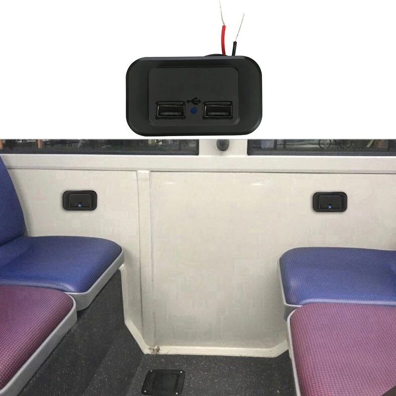 

Dual USB Car Charger Socket 12V/24V 3.1A Charging Outlet Power Adapter for Motorbike Camper Truck ATV Boat Marine Car RV