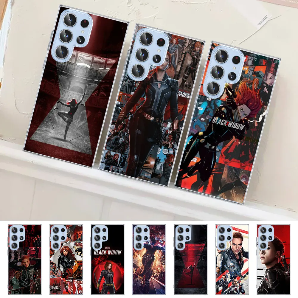 

Black Widow Marvel Case for Samsung Galaxy S23 S22 Ultra S21 S20 FE Cases S10 5G S9 S8 Plus S10e S7 Clear Soft TPU Phone Cover