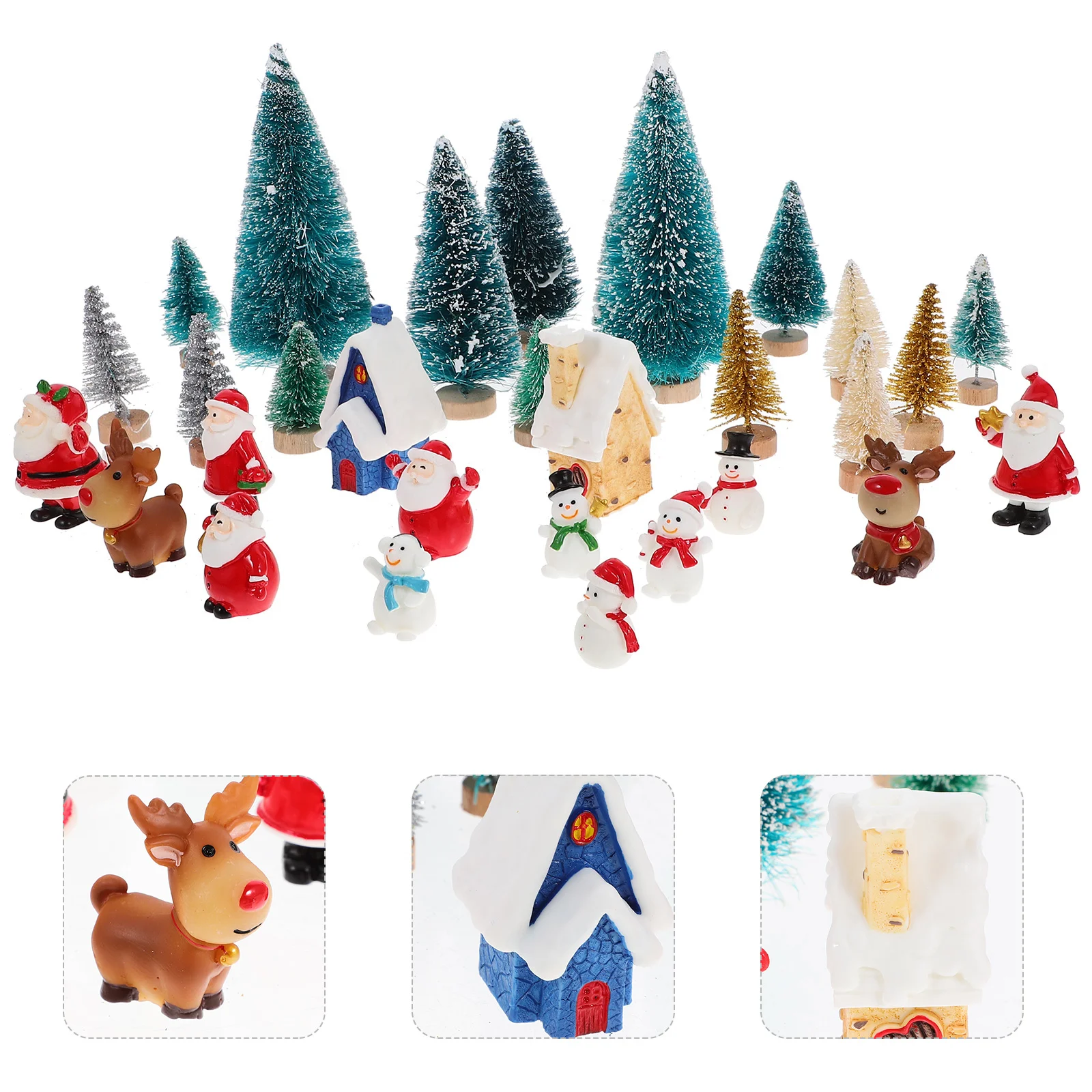 

1 Set Mini Christmas Ornament Dolls House Xmas Style Figurines Party Desktop Decoration