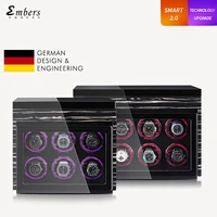 embers automatic watch winder 3 slots wooden storage box 4 6 8 12 16 watches lcd touch mechanical watches screen shaker