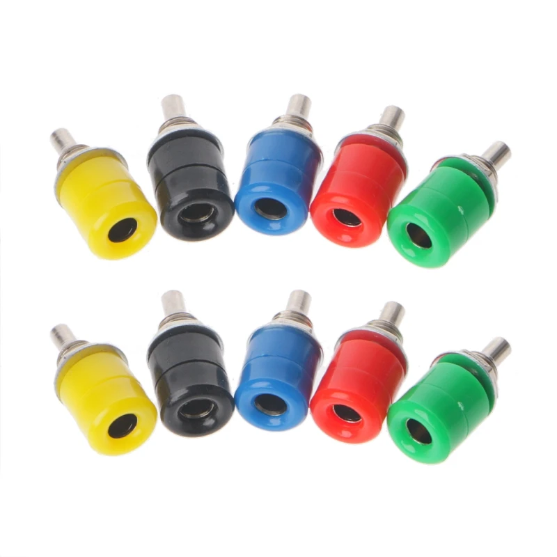 

10 Pcs 4mm Female Banana Plug Socket Connector Binding Post Amplifier Terminal